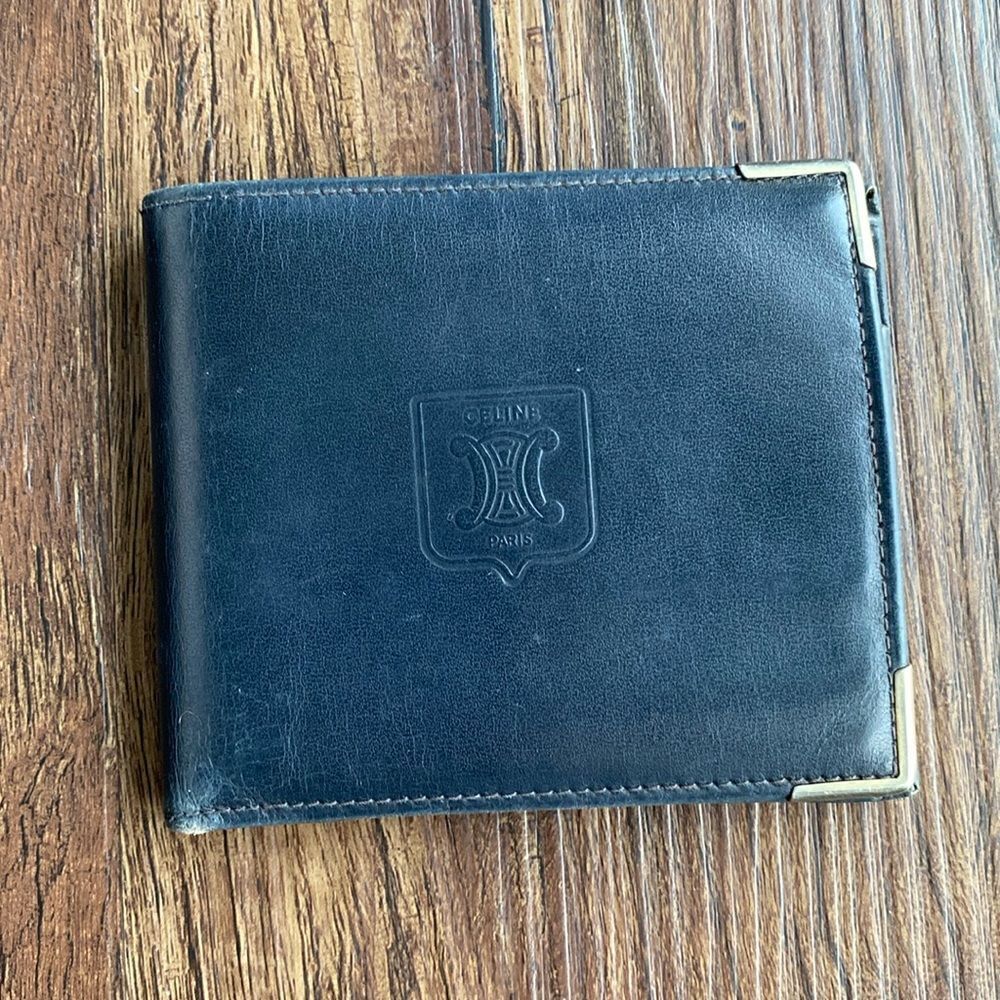 CELINE Black Leather Bifold Wallet